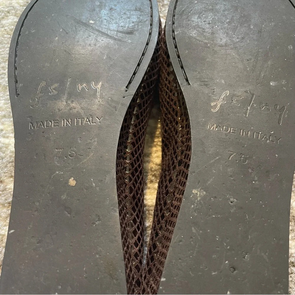 French Sole FS/NY Zeppa-Chocolate Snake Flats Made in Italy - Picture 10 of 10